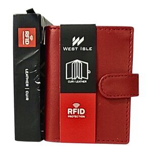 Fossil West Isle RFID Men's Leather Cherry Pepper Red Wallet